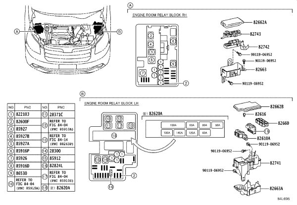 Fuse box assembly 82610-28080 for Toyota ALPHARD