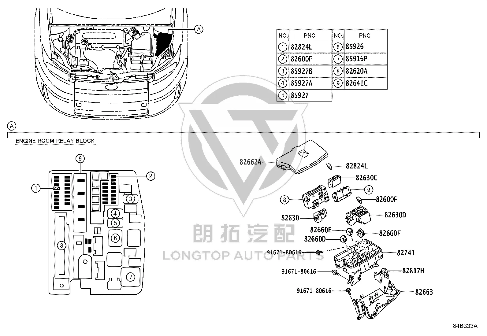 Engine Fuse Box Middle Seat 82741-12070 for Toyota E’Z