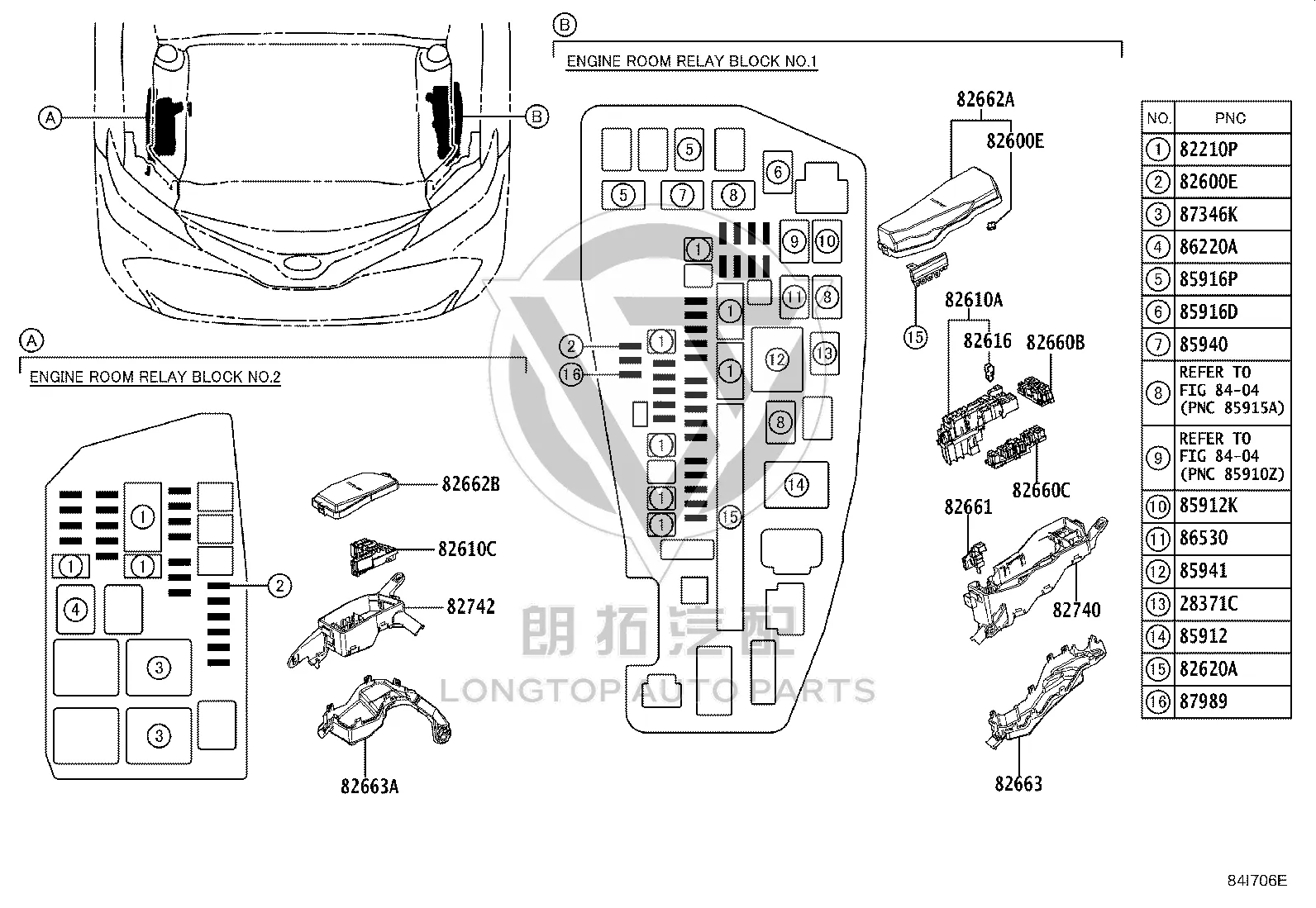 Engine Fuse Box Middle Seat 82742-33050 for Toyota Avalon