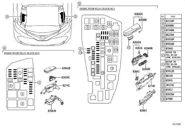 Fuse box assembly 82610-33150 for Toyota AVALON