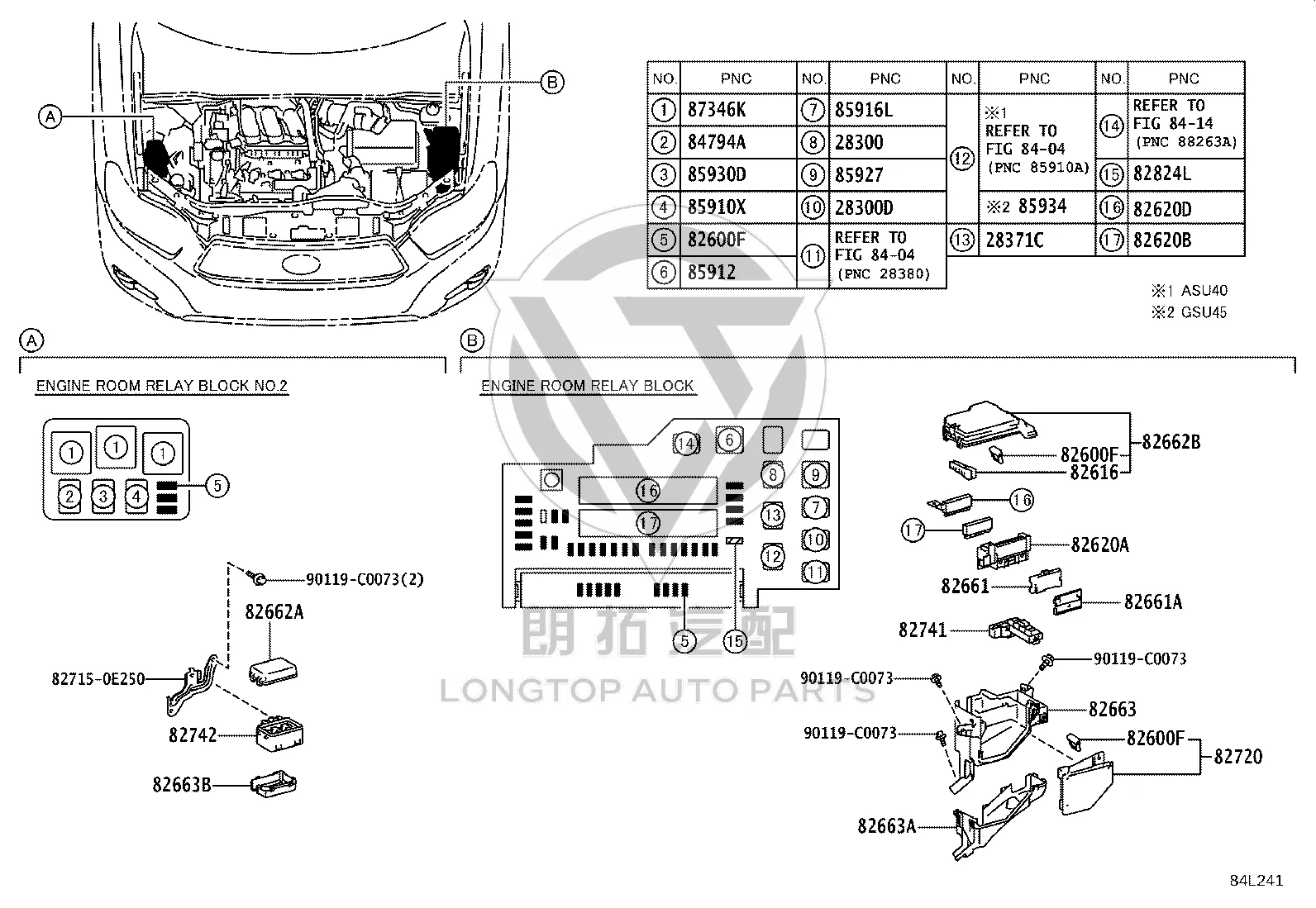 Engine Fuse Box Block 82663-48050 for Toyota Highlander