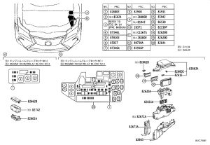 Fuse box assembly 82620-48240 for Lexus RX SERIES