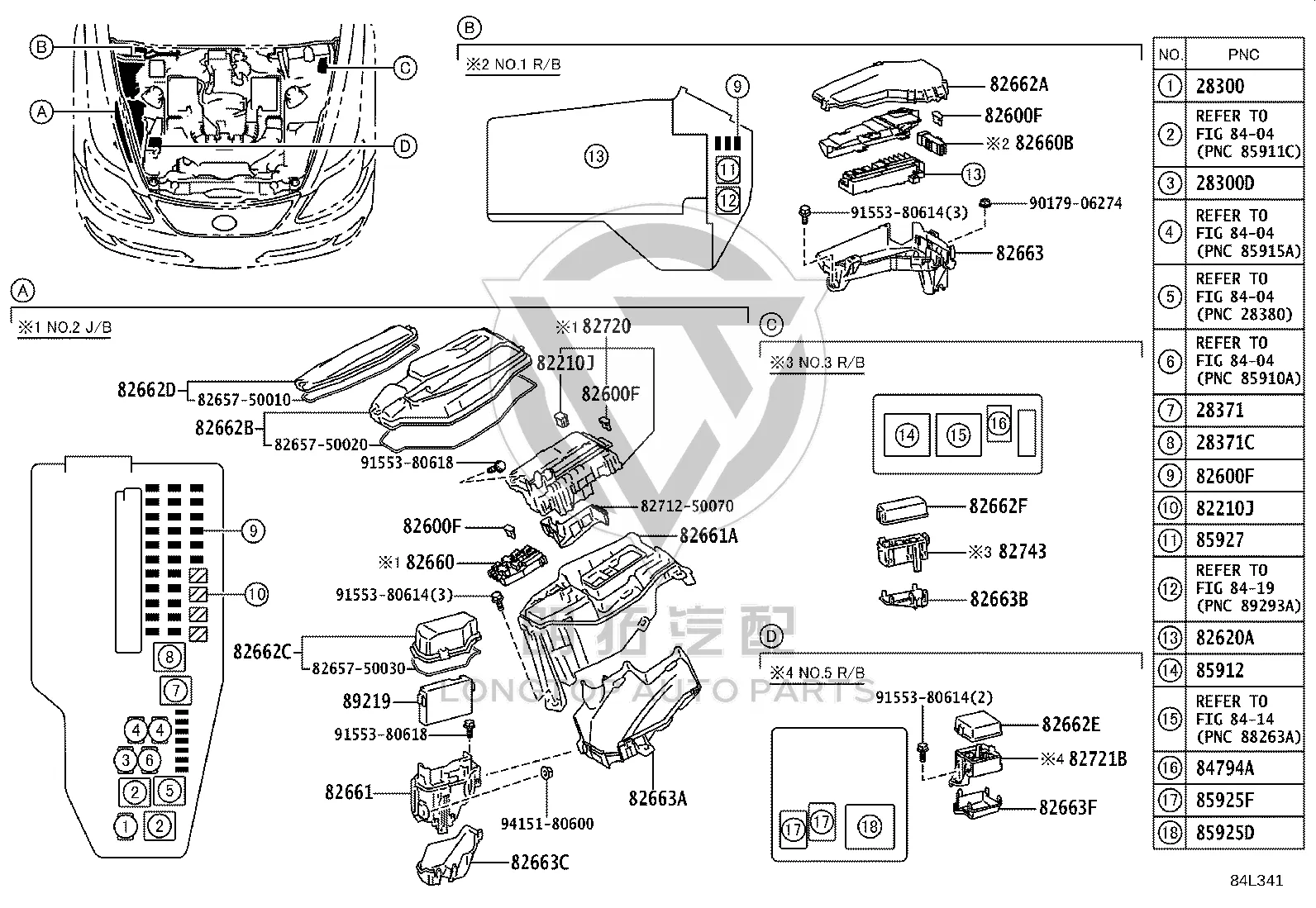 Fuse Box Assembly 82620-50100 for Lexus LS460