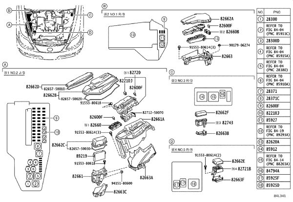 Engine room relay box No.3 82743-50050 for Lexus LS460