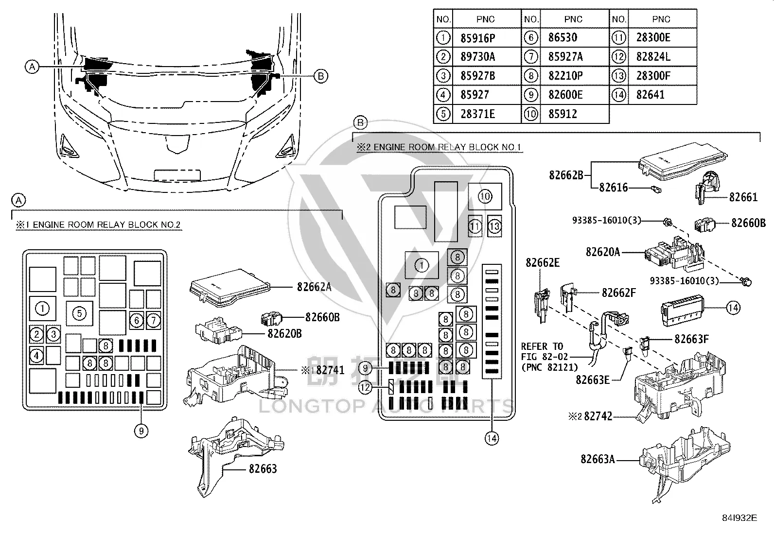 Engine Fuse Box Middle Seat 82741-58020 for Toyota Alphard