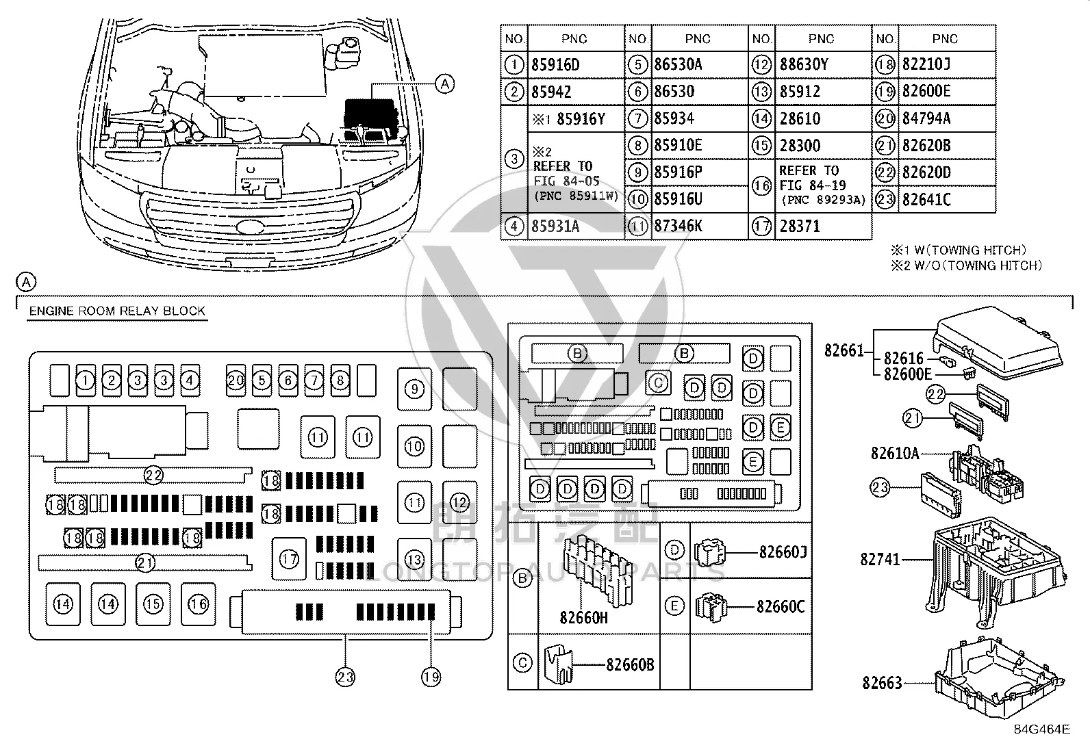 Fuse box assembly 82620-60170 for Toyota Land Cruiser