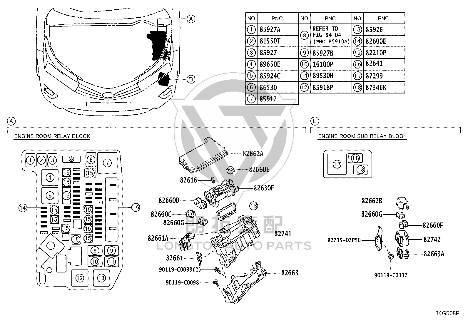 Engine Fuse Box Base 82663-02100 for Toyota Corolla