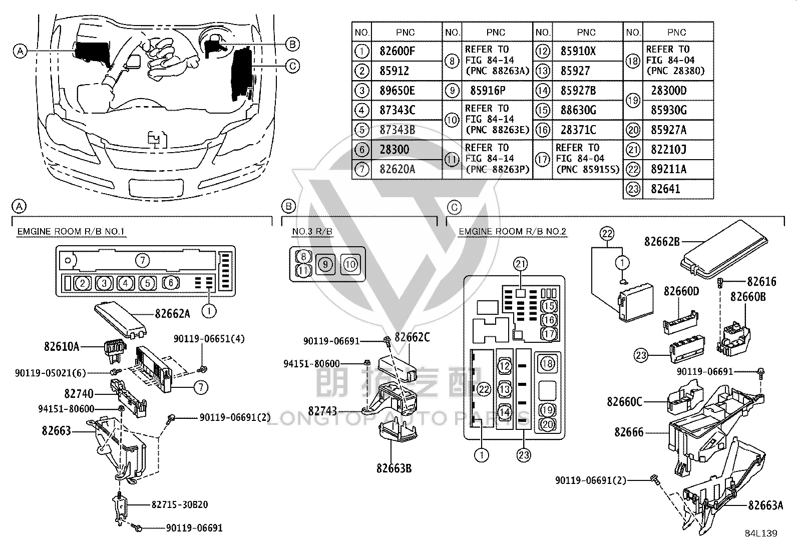Fuse Box Assembly 82620-22060 for Toyota Reiz