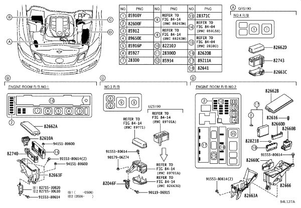 Engine Fuse Box Upper Cover 82662-30590 for Lexus GS