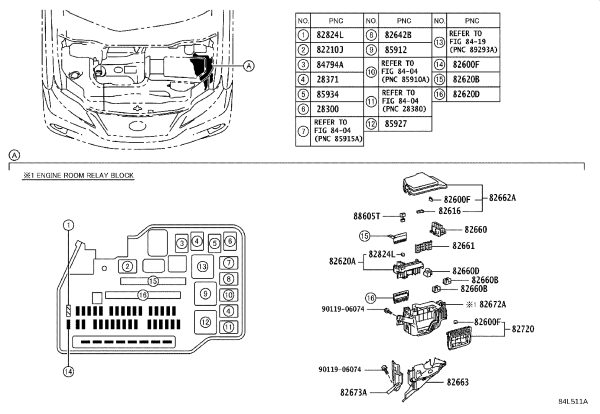 Fuse box assembly 82620-48150 for Toyota Highlander