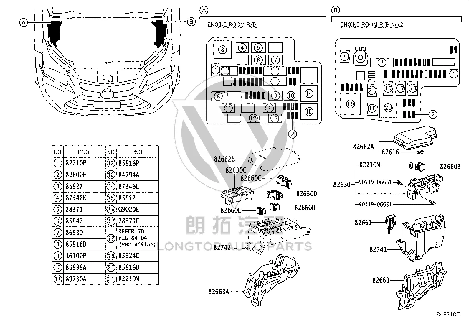 Engine Fuse Box Upper Cover 82662-78080 for Lexus NX Series