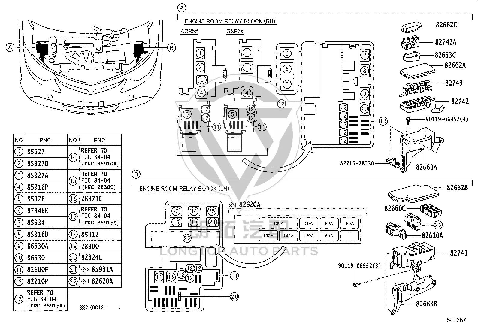 Engine Fuse Box Block 82741-28020 for Toyota Alphard