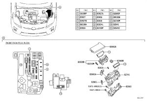 Engine Fuse Box Base 82663-75010 for Toyota Prius