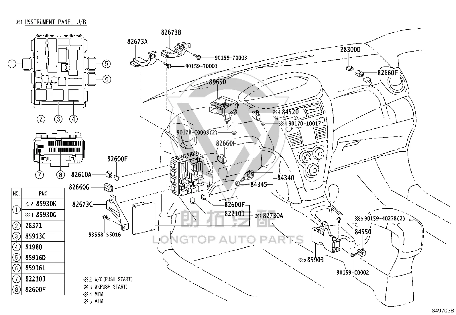 Junction Box Bracket 82673-52120 for Toyota Vios