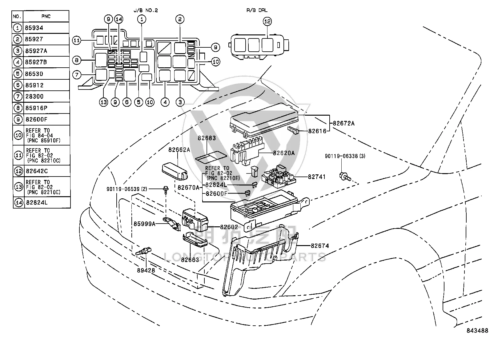 No.1 Junction Box Assembly 82720-48011 for Toyota Harrier