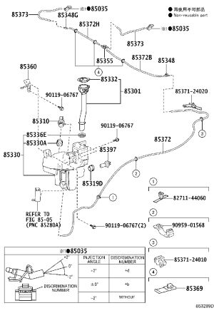 Headlight Washer Hose 90099-33803 for Toyota C-HR