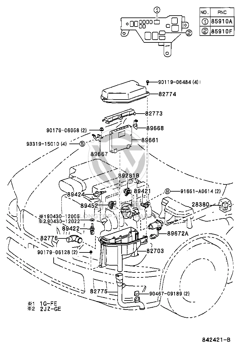 Engine Control Module 89661-53120 for Lexus IS200