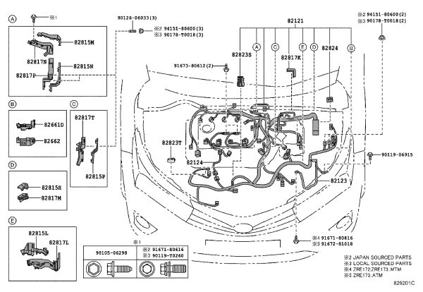 Wiring Harness Protector 82817-12L00 for Toyota Corolla