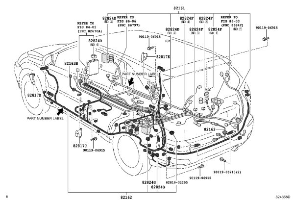 Wire Harness Connector 82824-22090 for Toyota 4RUNNER