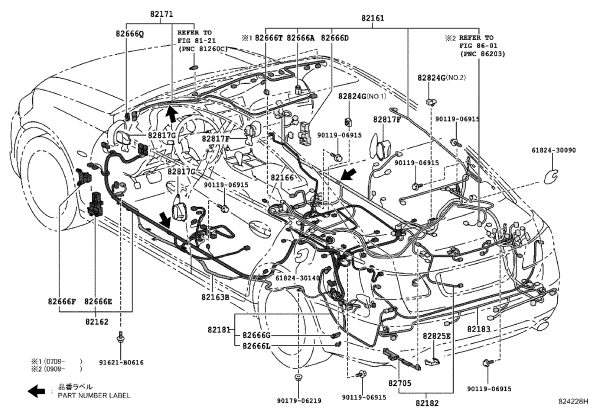 Wire Harness Connector 82824-50250 for Toyota Celsior