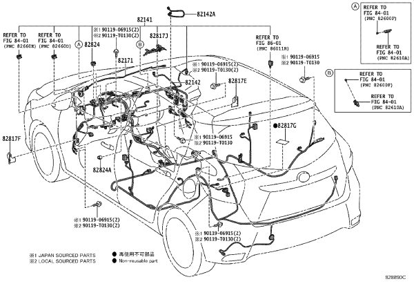 Wire Harness Connector 82824-52630 for Toyota Yaris