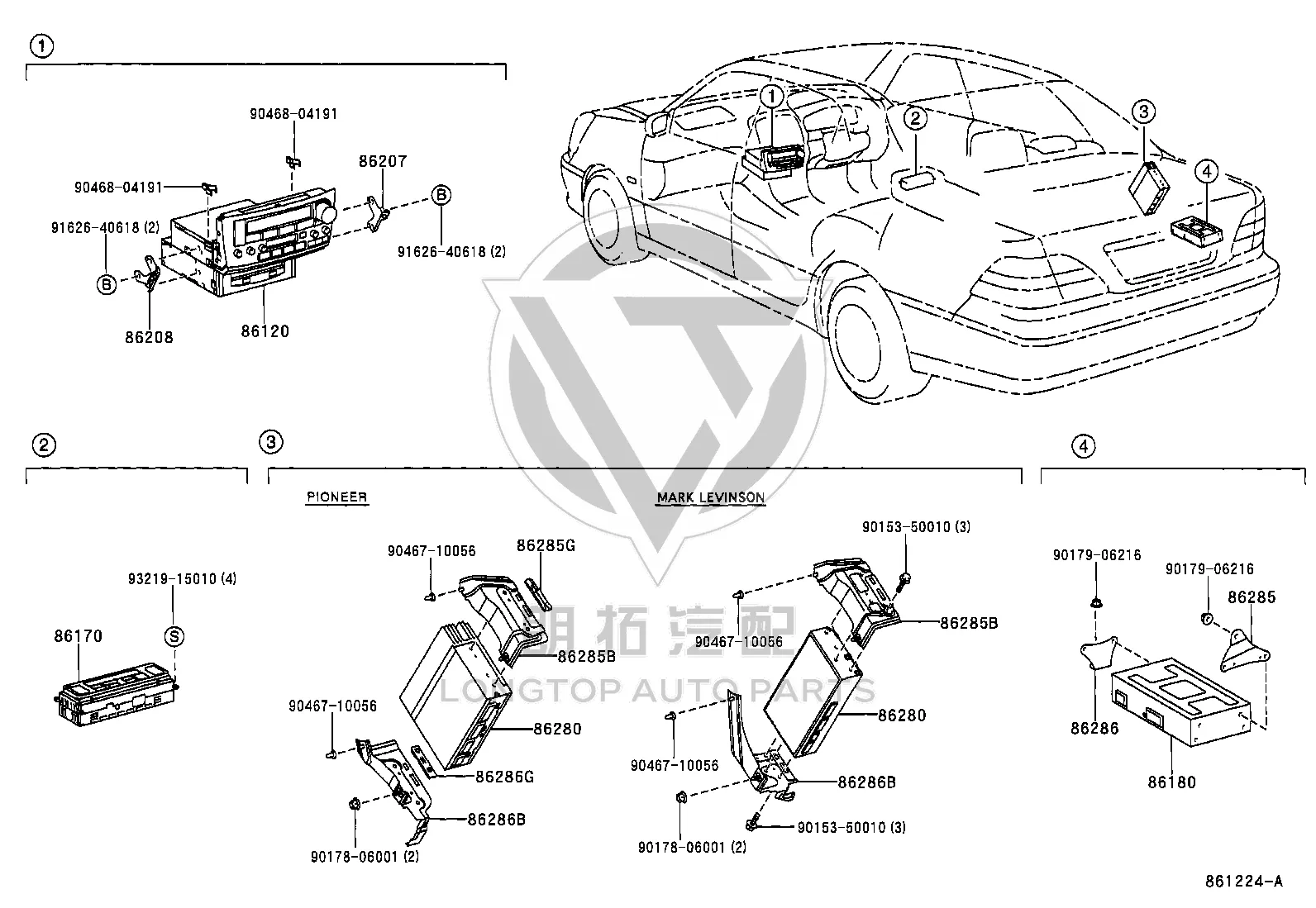 Stereo Components Tuner Assembly 86180-50112 for Lexus LS430