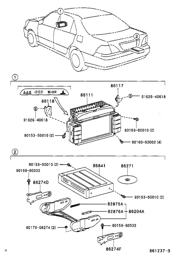 Disc Player Bracket Subassembly 86204-50010 for Toyota Celsior