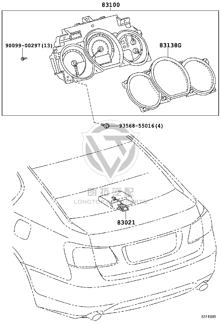 Instrument Cluster ECU Assembly 83021-30020 for Lexus GS
