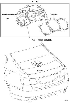 Instrument Cluster ECU Assembly 83021-30020 for Lexus GS