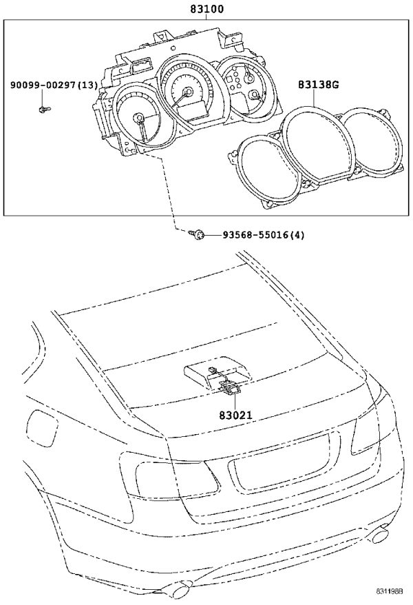 Instrument Cluster ECU Assembly 83021-30020 for Lexus GS