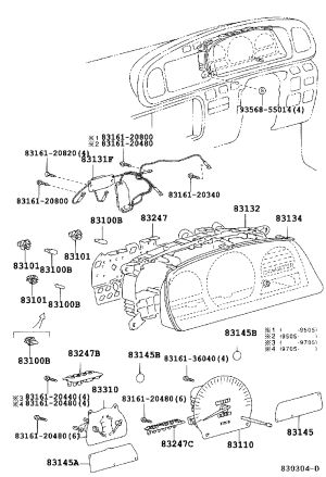 Instrument Gauge Assembly 83131-36100 for Toyota Coaster