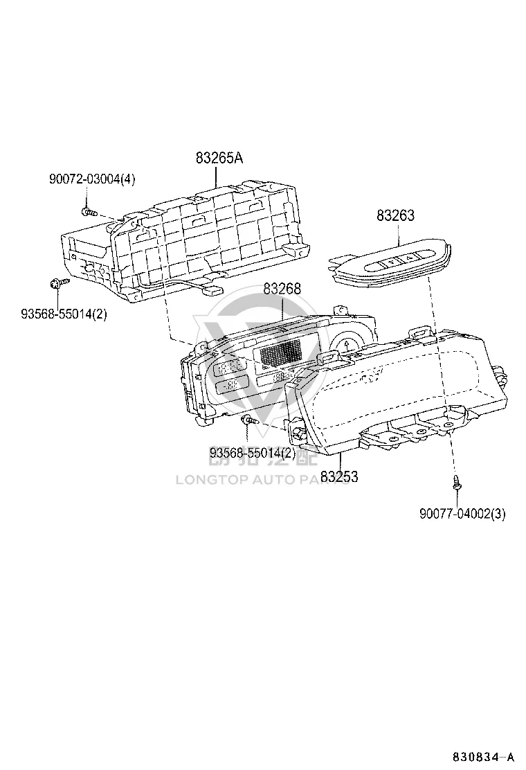 Auxiliary Instrument Panel 83268-60260 for Toyota Land Cruiser Prado