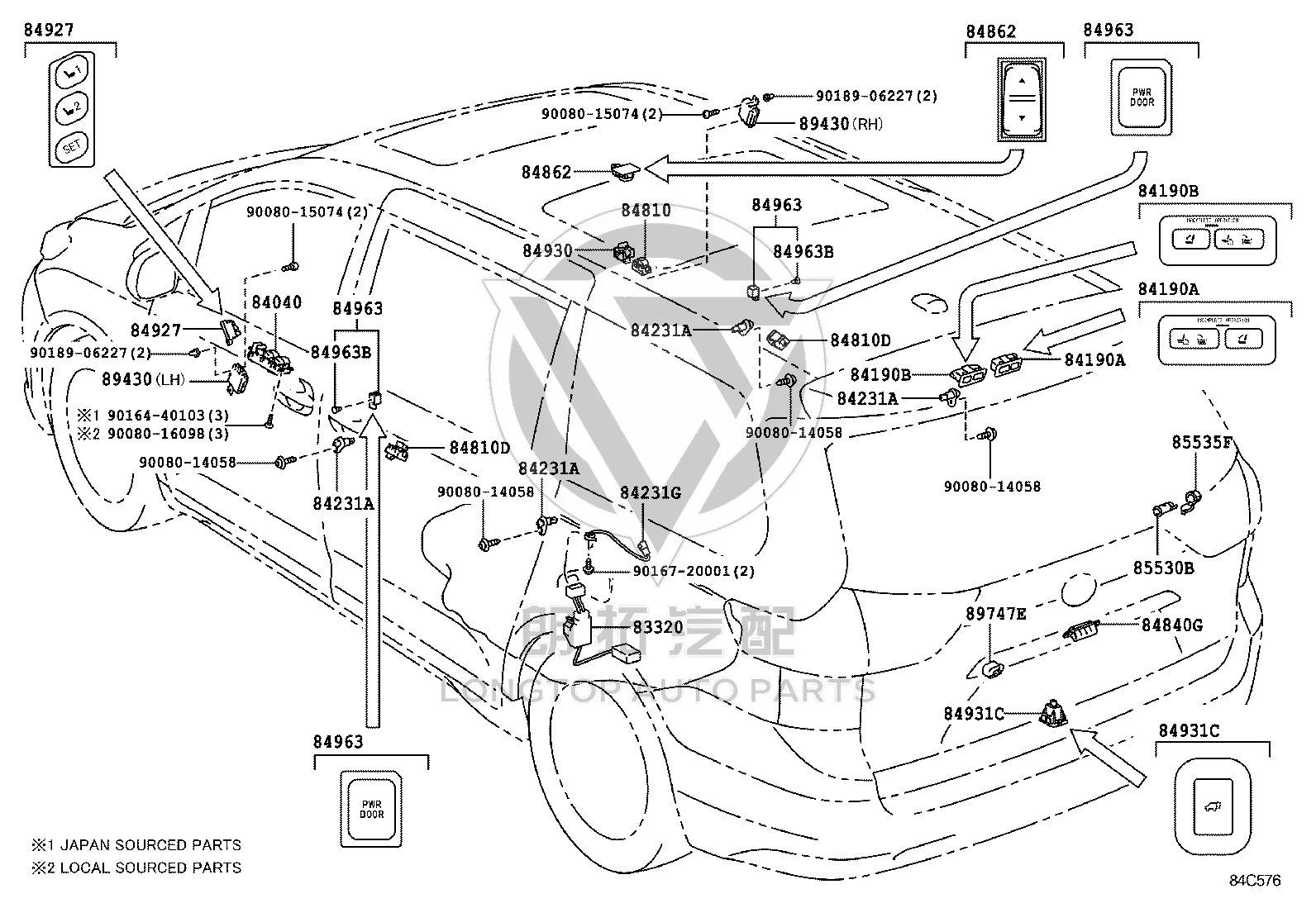 Tail Cover Open Switch 84930-08031 for Toyota Sienna