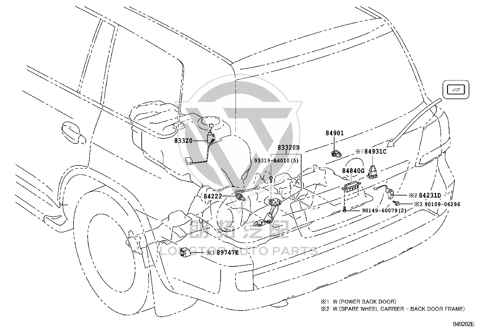 Tail Cover Open Switch 84930-28150 for Toyota Land Cruiser