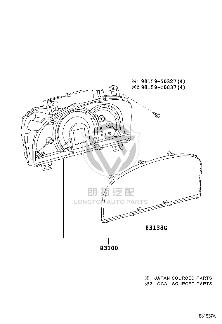 Instrument Cluster Assembly 83800-0N110 for Toyota Crown