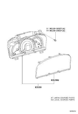 Instrument Cluster Assembly 83800-0N110 for Toyota Crown