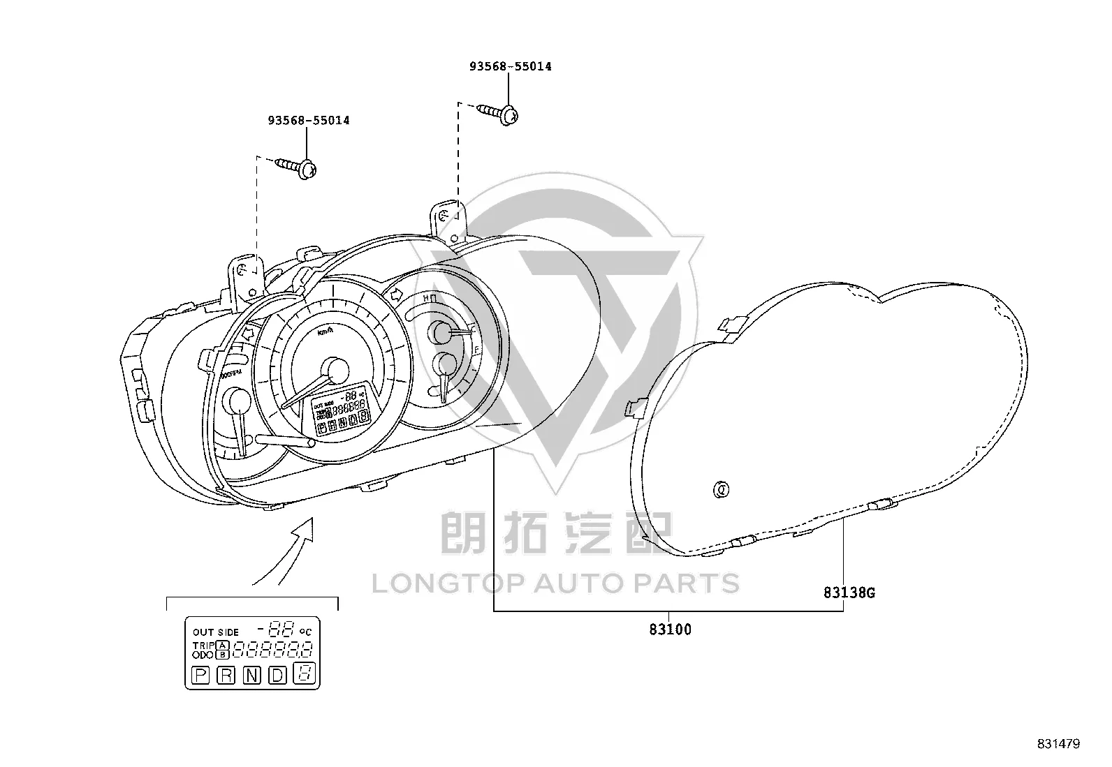 Instrument Cluster Assembly 83800-0R380 for Toyota RAV4