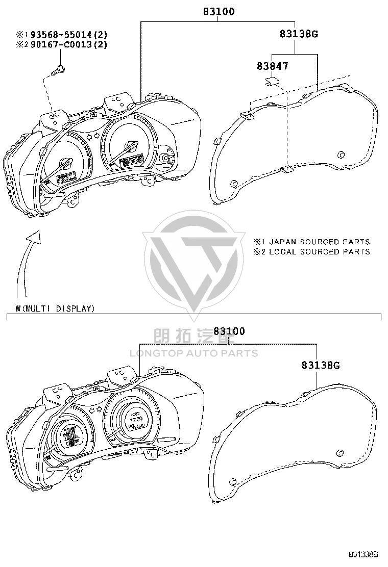 Instrument Cluster Assembly 83800-0ZJ40 for Toyota Corolla