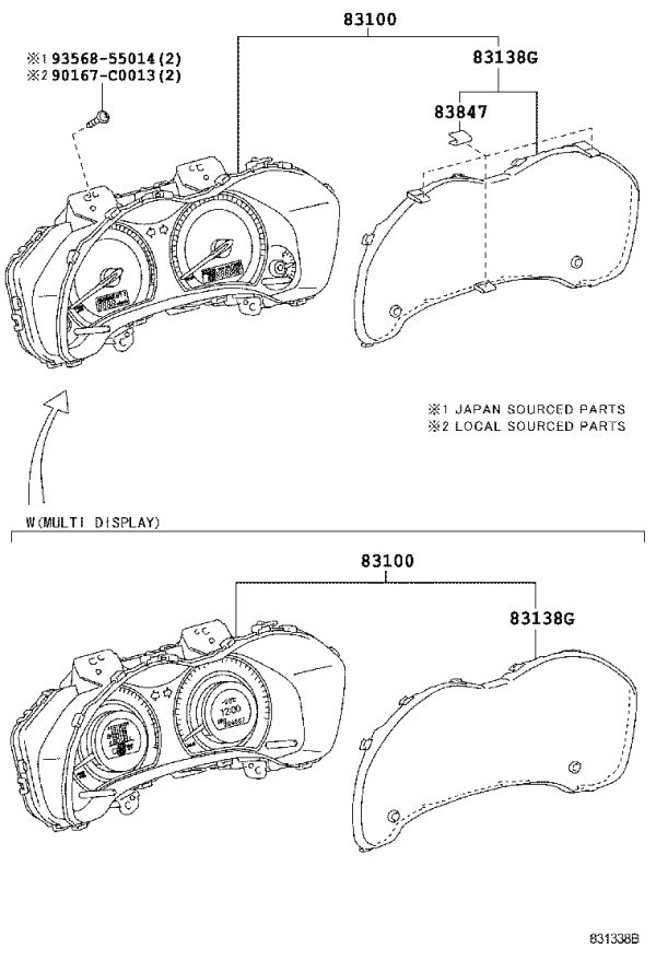 Instrument Cluster Assembly 83800-0ZJ40 for Toyota Corolla