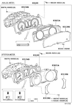 Combination Instrument Assembly 83800-6AG81 for Toyota Land Cruiser