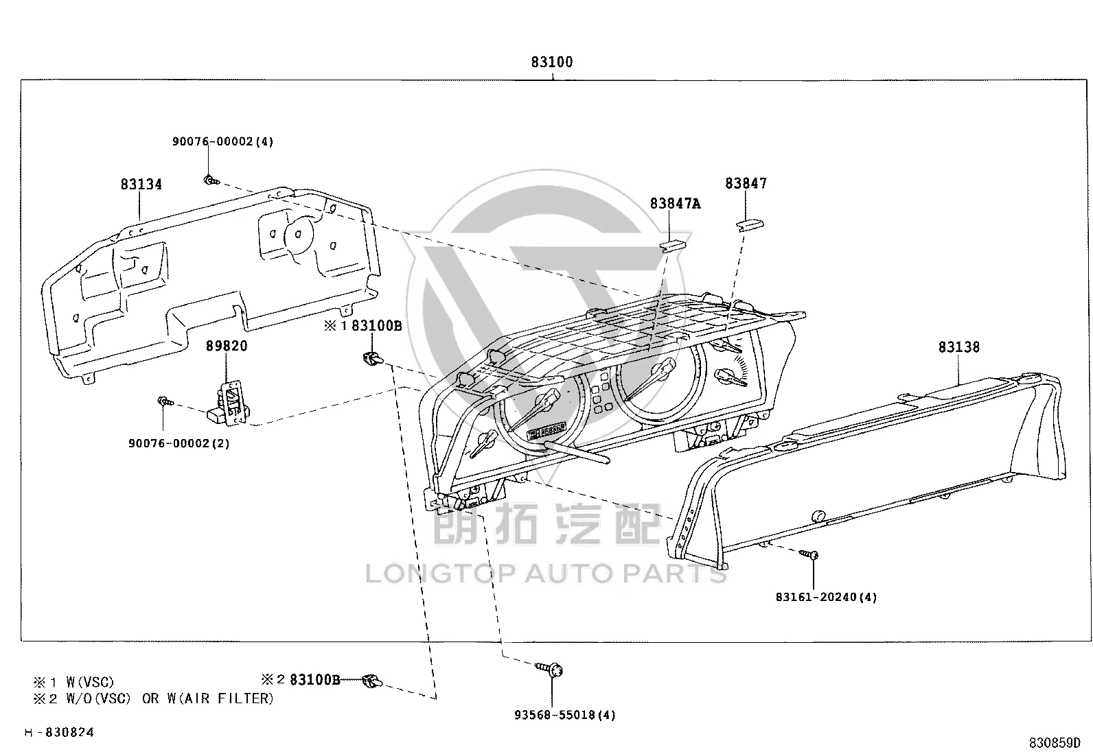Combination Instrument Assembly 83800-6E381 for Toyota Land Cruiser