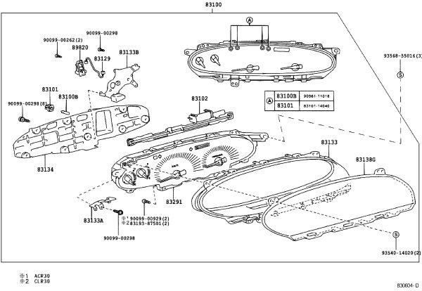 No. 3 Instrument Cluster Plate 83813-28840 for Toyota Previa