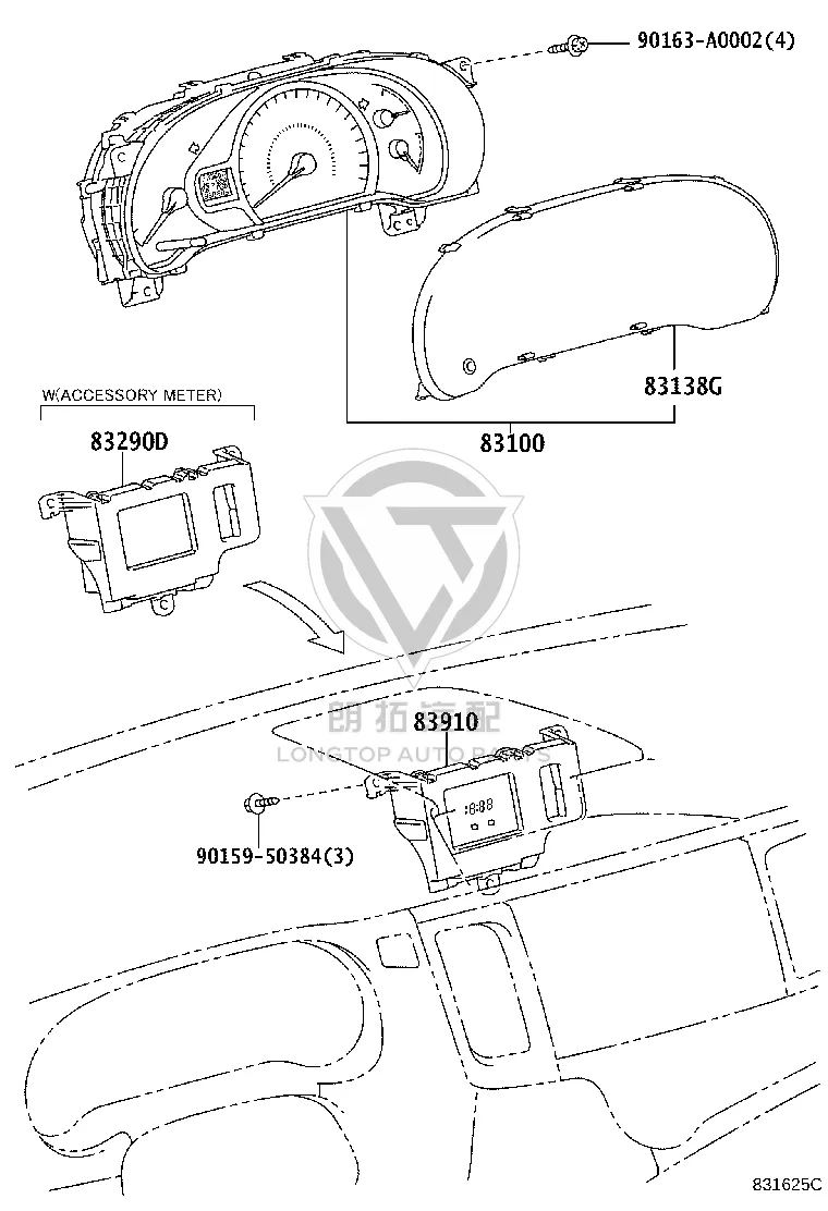 Combination Instrument Glass 83852-08570 for Toyota Sienna