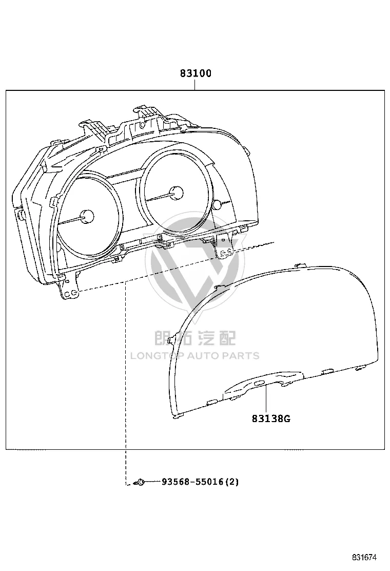 Combination Instrument Glass 83852-33M50 for Lexus ES