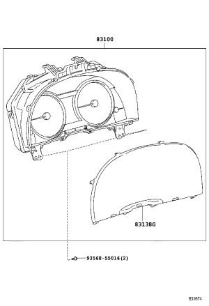 Combination Instrument Glass 83852-33M50 for Lexus ES