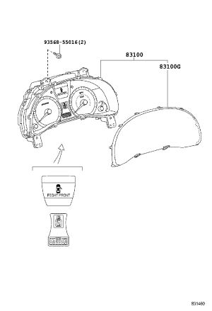 Combination Instrument Glass 83852-48B50 for Lexus RX270
