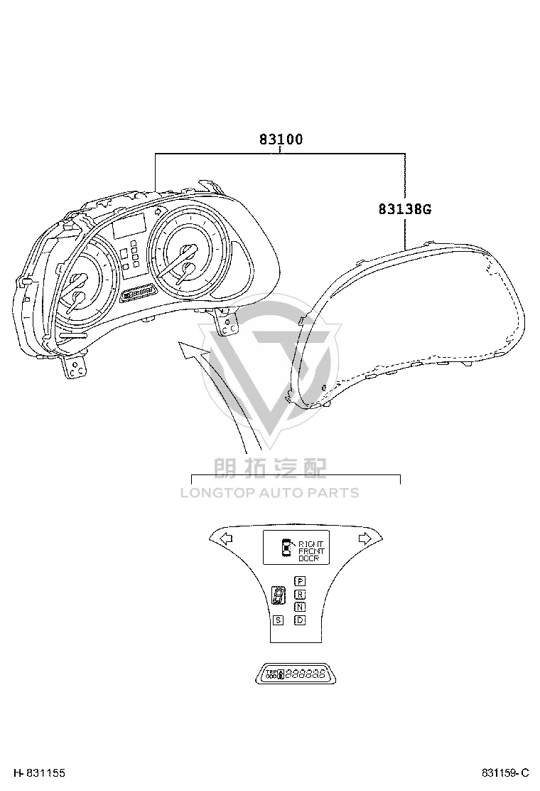 Instrument Cluster Glass 83852-53730 for Lexus IS250