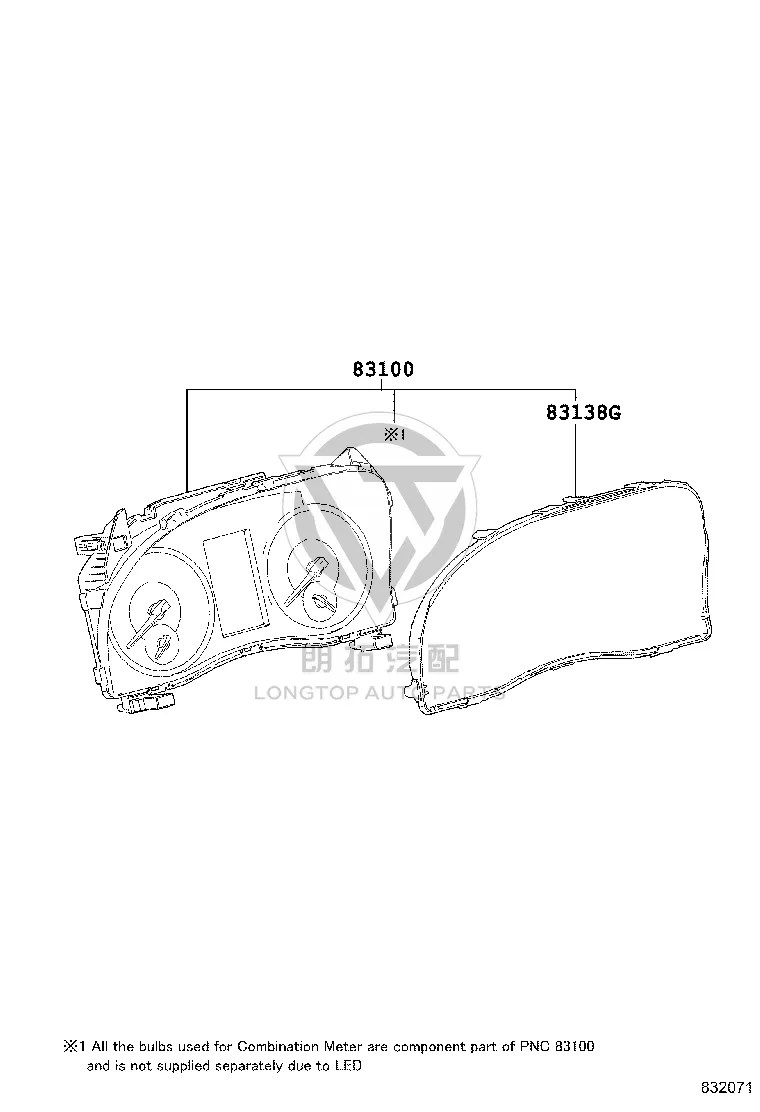 Combination Instrument Glass 83852-58560 for Toyota ALPHARD