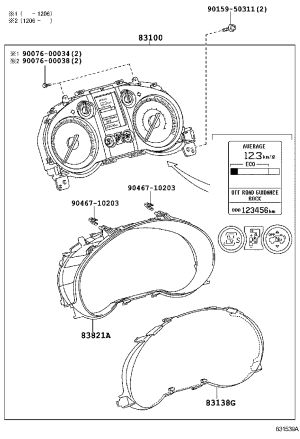 Instrument Cluster Glass 83852-60D70 for Lexus GX400