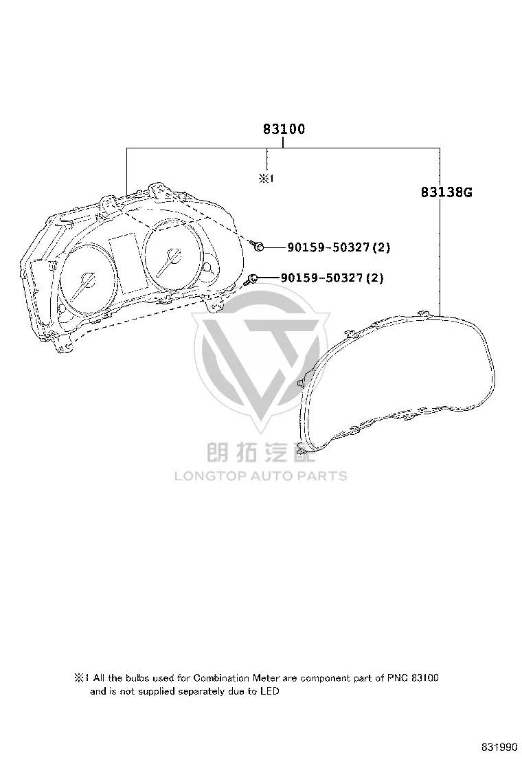 Instrument Cluster Glass 83852-78010 for Lexus NX Series